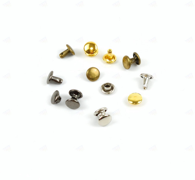 가죽 공예 리벳 가시메알 징 단추 신주 양면 가방 장식 DIY 부자재 재료 리벳알 양면징 찡 6mm, 골드, 1개