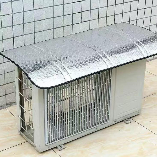 空調外機保護罩強磁免安裝鋁箔防曬隔熱防水防滴水防塵罩1匹10匹, 磁吸免安裝)金屬隔熱防水罩,空調一到大一匹數 94長度