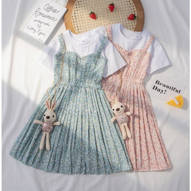 초등학생 주니어 여아 여름 잔꽃쉬폰원피스 고학년