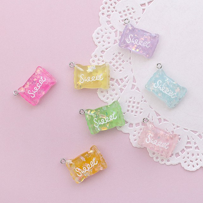 글리터사각 사탕패턴, 라이트핑크, 1개