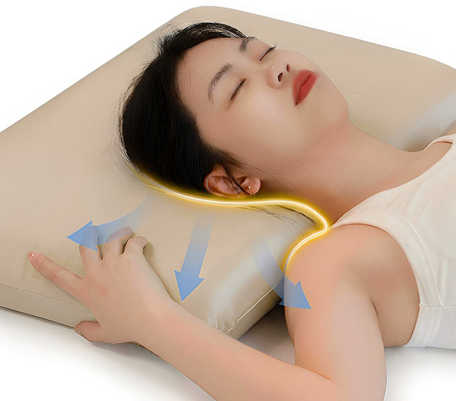 휴식숲 탈착세척 메모리폼 독립스프링 경추베개 목디스크 전용 낮은 수면 목베개 템퍼베개, 1개, 샴페인골드