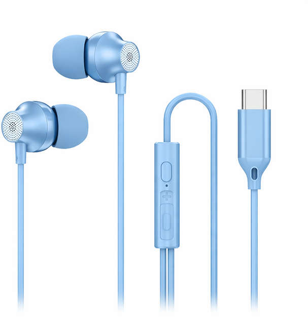SE-20C 스마트폰용 고음질 C타입 이어폰 음악감상 게이밍, 스카이블루