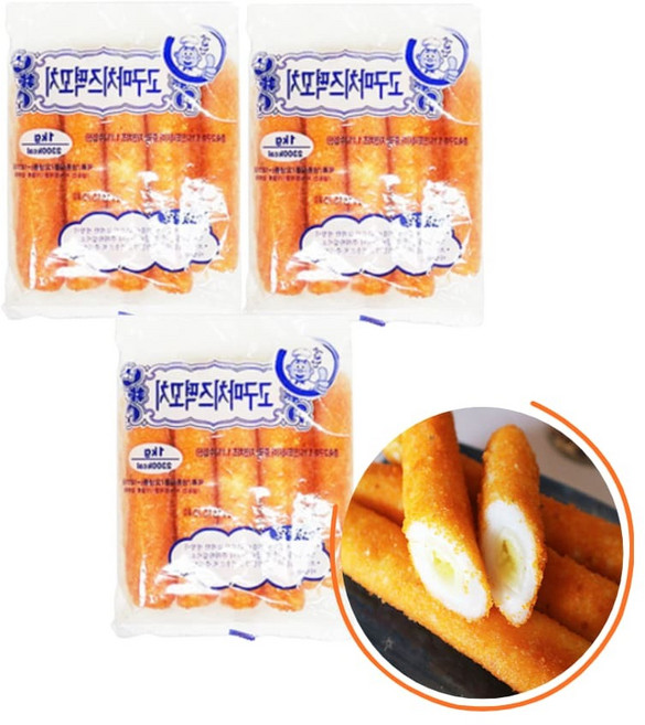 고구마 치즈 떡꼬치 긴 스틱 10개입x3봉 아이들 공부 간식 냉동 대용량 휴게소 에어프라이