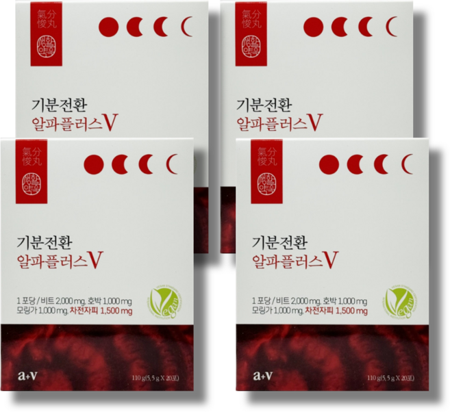 생활약속 기분전환 알파플러스 V 차전자피, 4박스, 20회분