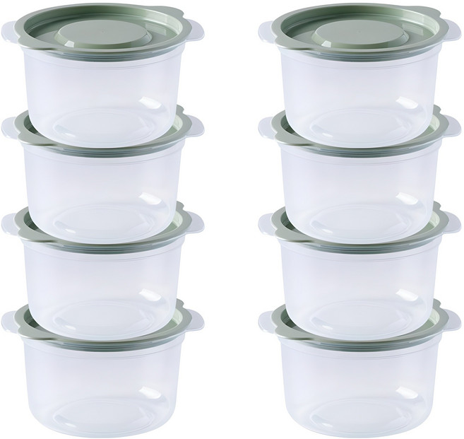 제오닉 전자레인지용 냉동 국 보관 용기 620ml, 그린, 8개