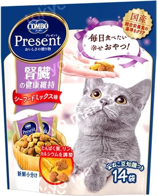 일본 COMBO 고양이 간식 신장 건강 보조제 시푸드 믹스맛 3g 14봉지, 42g, 1개 - 쿠팡