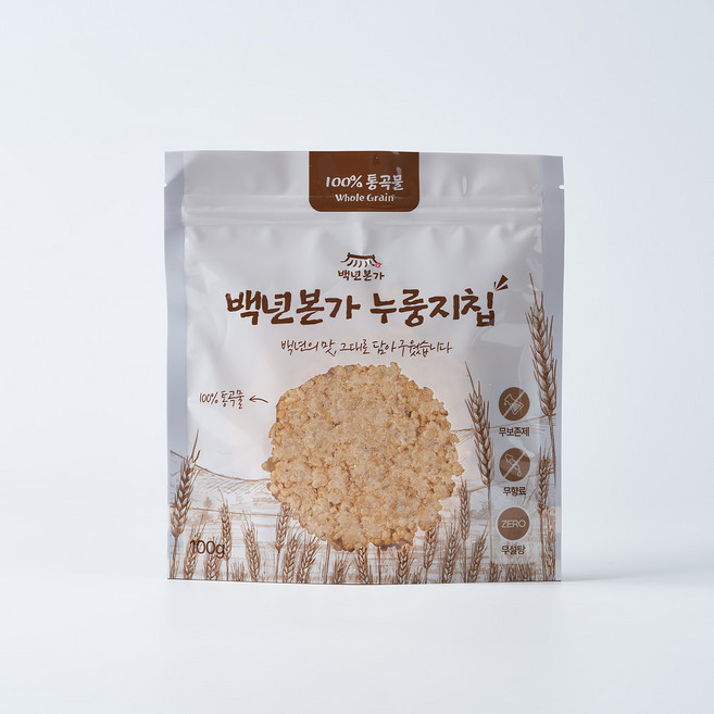 백년본가 국내산 1mm 햇쌀 건강간식 현미 귀리 누룽지칩, 100g, 6개