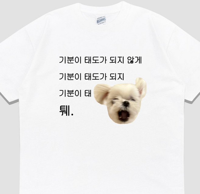 입는생각 기분이 퉤 반팔 웃긴 티셔츠 여름 면티 단체티 우정잠옷 오버핏