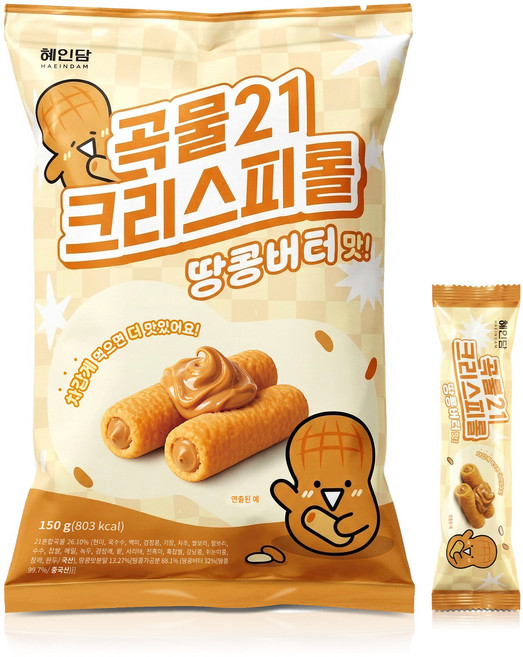 혜인담 곡물21 크리스피롤 땅콩버터맛, 1개, 150g