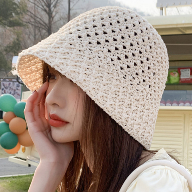 Velon 여성 비치 썬햇 와이드챙 자외선차단 접이식 여름 휴양지 모자