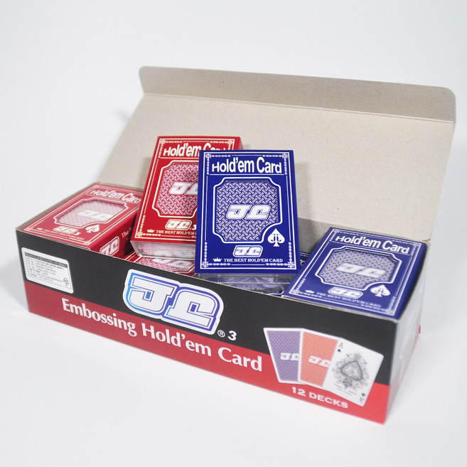 JJ 3번 스탠다드 트럼프카드 홀덤 게임용 PVC 포커 원카드(상자 12개입), 1세트, JJ 3번 스탠다드(상자)