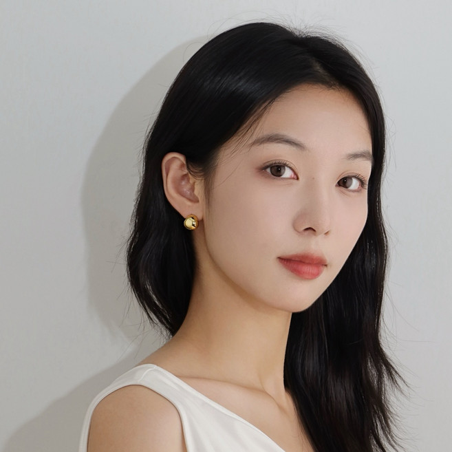 Modvue신상 패션 메탈 초승달 S925 실버 침 귀걸이