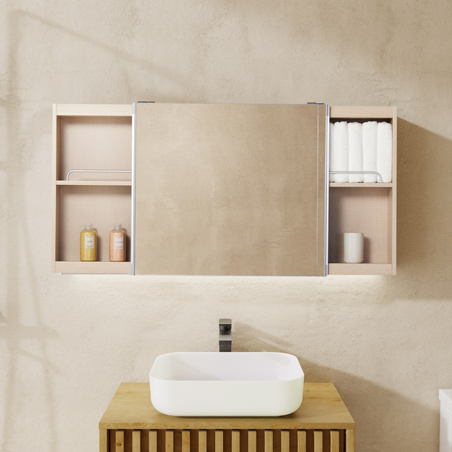 바스퍼 욕실 거울 수납장 세로600 댐퍼 슬라이드장, 1개, 아이보리 댐퍼