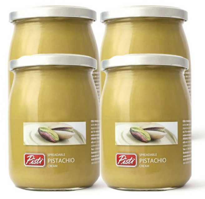 Pisti x 시칠리안 피스타치오 크림 Sicilian Pistachio Cream, 600g, 4개