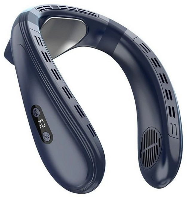 넥밴드 3초 에어컨 선풍기 냉각 급속냉각 쿨링 목풍기, 반도체 냉각-등쪽 바람 목걸이 블루, 5200mAh