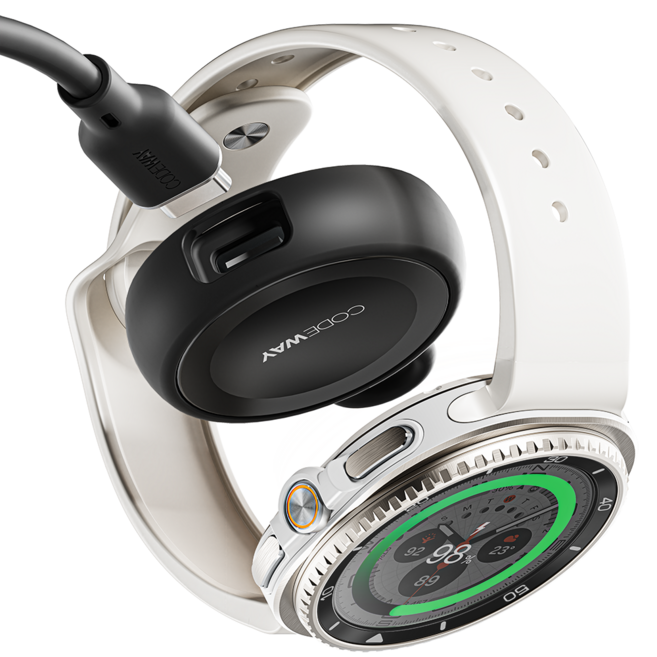 코드웨이 c타입 삼성 갤럭시워치 무선충전기 케이블 1.2m, 블랙, 1개