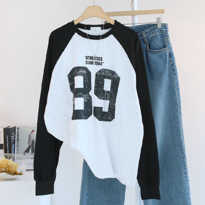 에스제이룩 여성용 구클럽나그랑박스 오버핏 빅사이즈 롱 긴팔티셔츠 국내제작