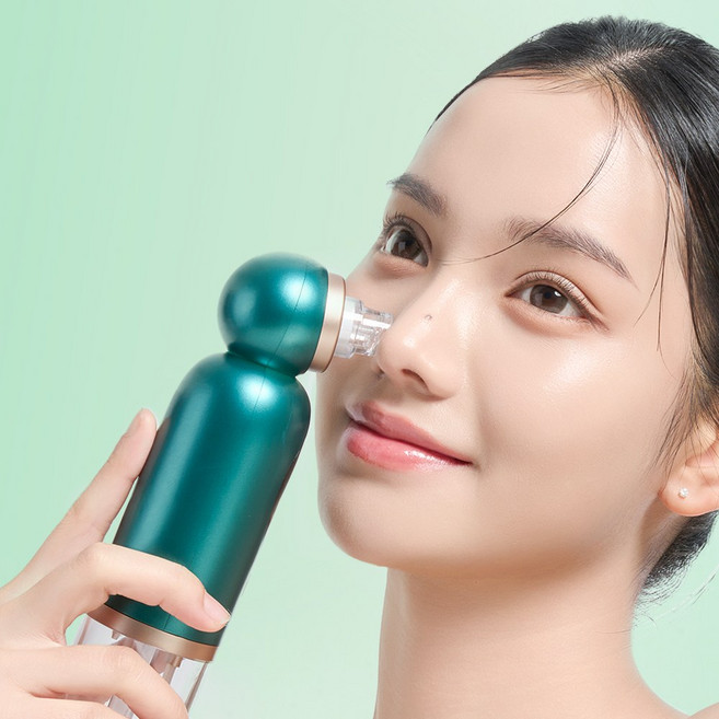 뷰티영 큐어샷 블랙헤드제거기 코피지압출 진공피지관리 피지 흡입기+스킨부스터+모공세안밴드, Green, 피지 흡입기+(사은품)스킨부스터+모공세안밴드