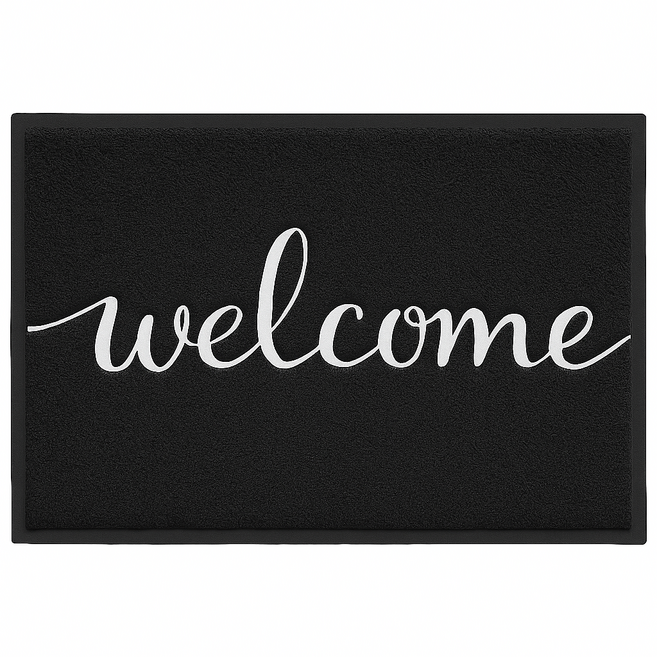 굿온플로 웰컴 현관 업소용 가정용 미끄럼방지 코일 발매트, 1개, 블랙