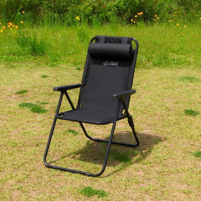 캠프21 4단 각도 조절 릴렉스 체어, 블랙, 1개
