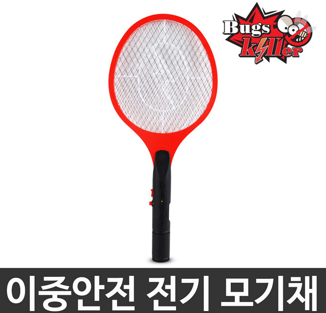 버그킬러 건전지 모기채, 레드 1개