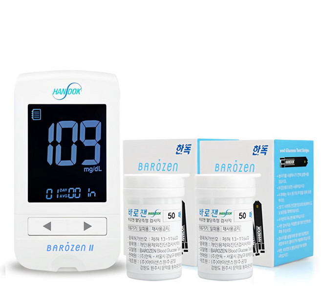 바로잰 개인용 혈당 측정기 + 개인용 혈당 검사지 100매 세트, GM01IAC, 1개