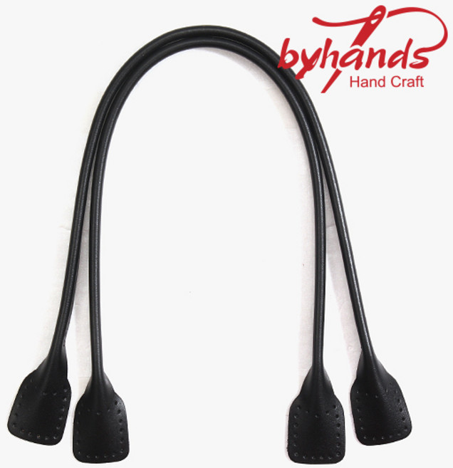 바이핸즈 BY32-4902(S) 소가죽 토트 가방핸들 손잡이 세트 49cm(S), 블랙 1쌍, 1개
