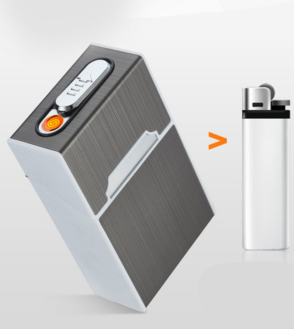 金絲紋理 時尚便攜金屬香菸保護盒, 銀色, 1個