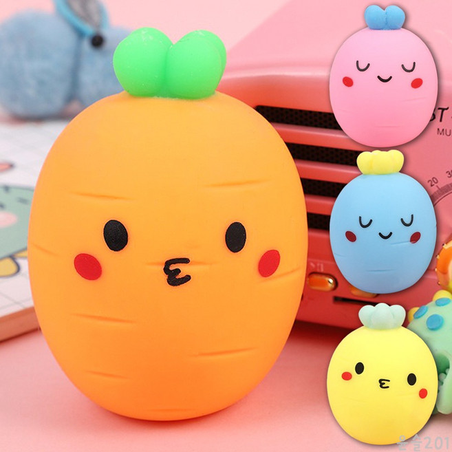 통통 당근 말랑이 랜덤1개 주물럭 클레이 스퀴시 촉감놀이, 1개