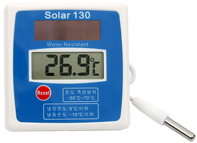 간편한사용 벽부착가능 방수 냉동냉장 온도계 라이크 디지털 냉장고온도계 SOLAR 130, 1개