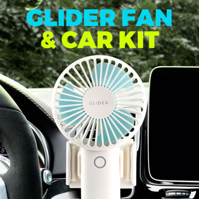 시안 지라이더 프리미엄 미니 선풍기+차량 거치 키트(GS3-FAN), 네이비