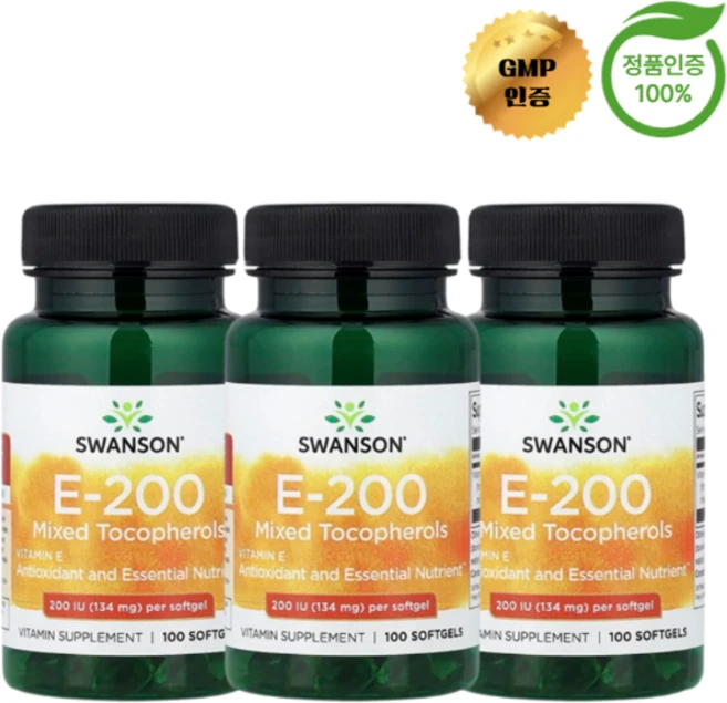 2+1 스완슨 비타민E 혼합 토코페롤 134mg 소프트젤 100정, 3개 - 쿠팡