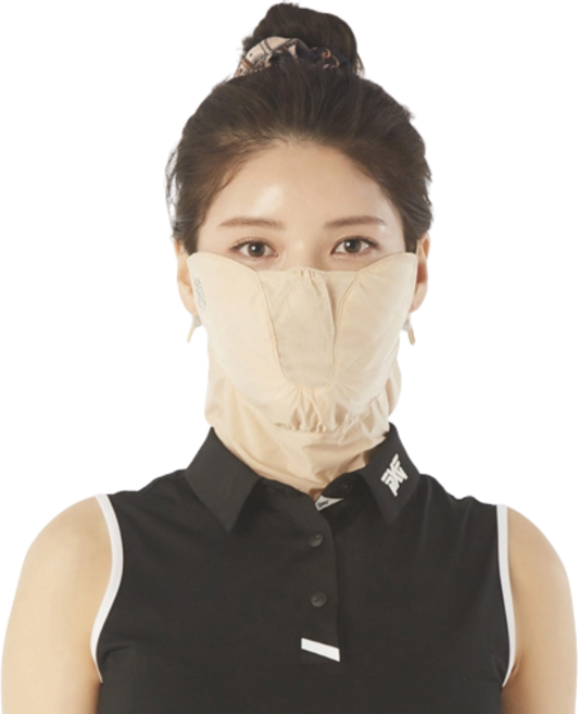 고운골프 프리미엄 C4 넥워머형 골프마스크, 베이지, 1개