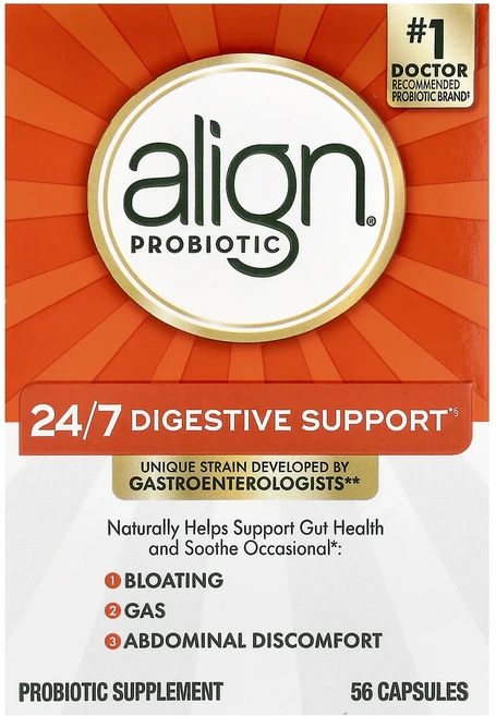 몸관리하세요 겨울입니다 Align Probiotics 24/7 소화 지원 프로바이오틱 보충제 캡슐 56정(캡슐당 10정) 특별관리진행, AlignProbiotics247소화지원프로바이오틱보충, 1, 56 - 쿠팡