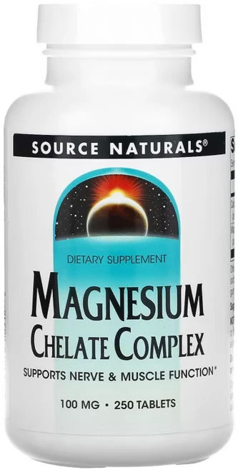 소스내추럴스 마그네슘 킬레이트 100mg 타블렛, 1개, 250개입, 250정 - 쿠팡