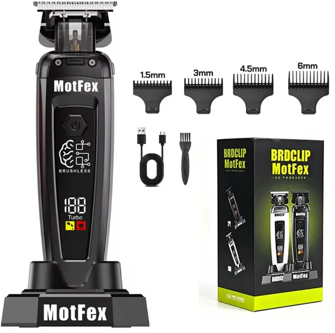 BRLIP 전문가용 헤어 트리머 충전식 클리퍼 거치대 브러시리스 모터 남성용 BRD-116, 05 BRD-116 Black