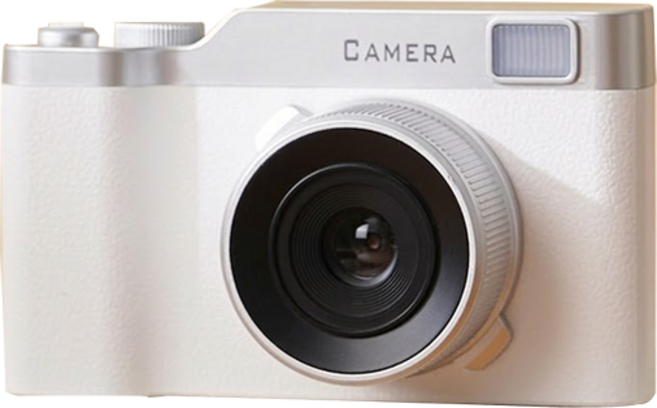 PYHO 레트로 고화질 똑딱이 카메라 5000만 화소 64G 메모리 세트 1080P LED 보조광 탑재 휴대용 디카, 흰색