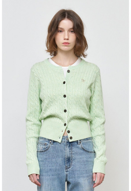 GENERAL IDEA 韓國女款超細羊毛麻花開襟衫 WBD3L04505 柔軟舒適 經典百搭