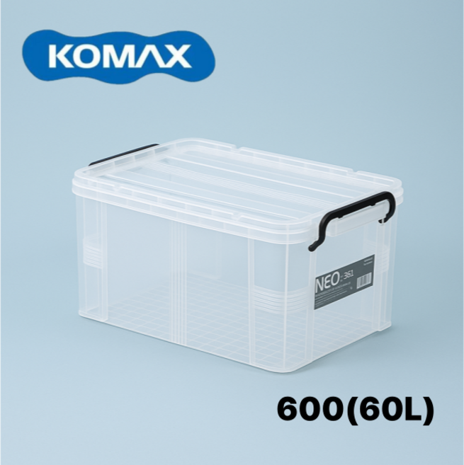 코멕스 네오박스 600(60L) 리빙박스 수납정리함 생활용품 다용도정리함 플라스틱박스, 투명, 2개