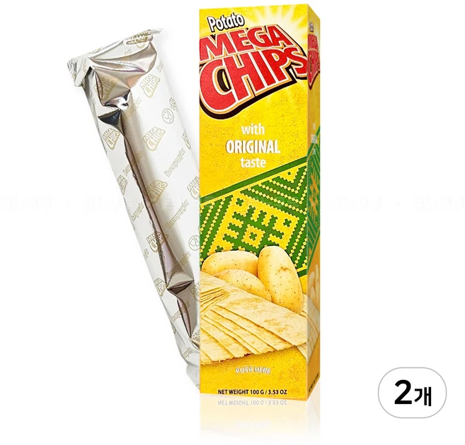 포테이토 메가칩스 오리지널 벨라루스 국민 감자칩, 100g, 2개 - 쿠팡