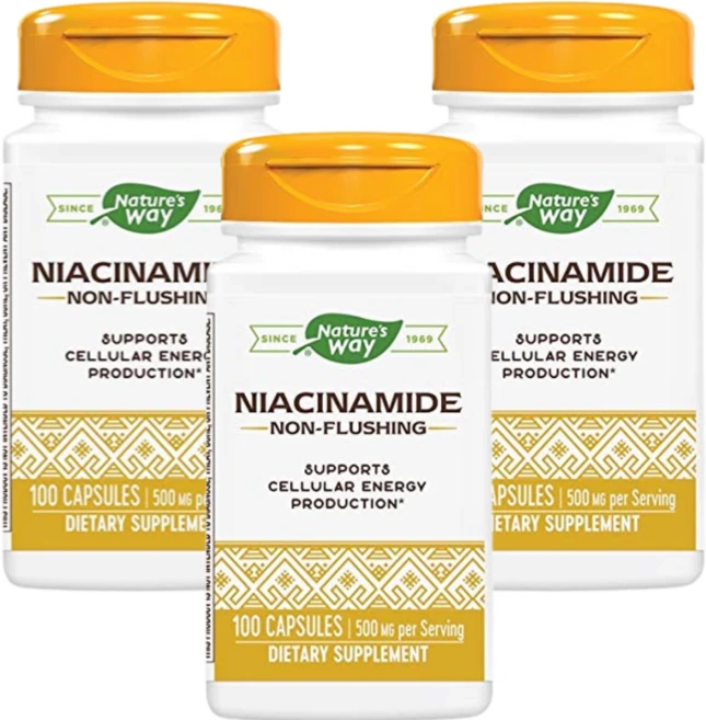 Natures Way Niacinamide 나이아신아미드 500mg 100캡슐 3SET, 3개, 100정 - 쿠팡