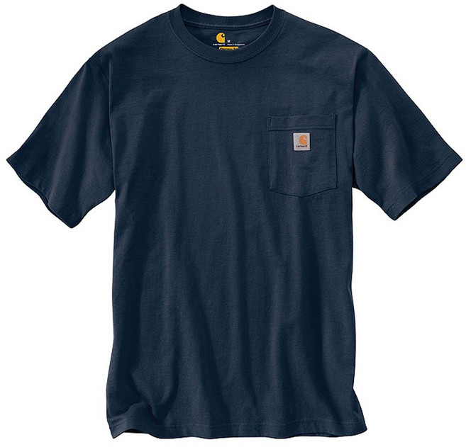 CARHARTT 美版 K87 NVY POCKET TEE 6.75oz 重磅口袋 短T (NVY深海軍藍) 化學原宿, NVY 海軍深藍,S