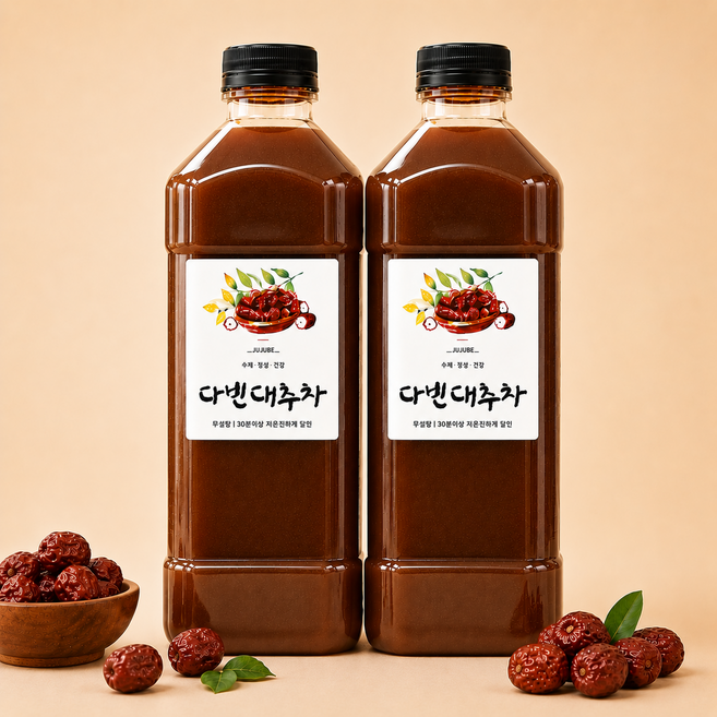 걸쭉한 카페 수제대추차 무설탕 진한대추즙 970ml, 4개입, 1박스
