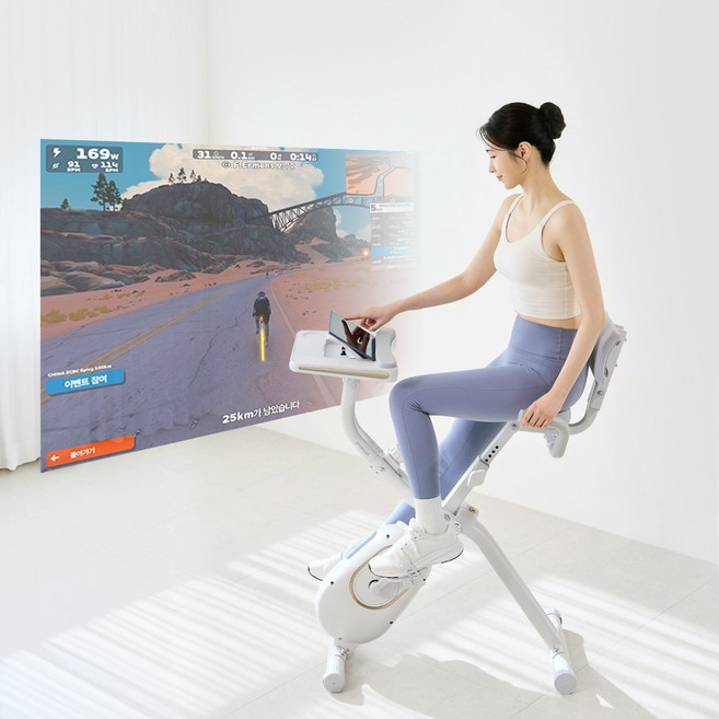 숀리 엑스바이크 E3 접이식 테이블 바이크 실내 자전거 메타 즈위프트 가정용 헬스 사이클, 화이트, E3 테이블 메타