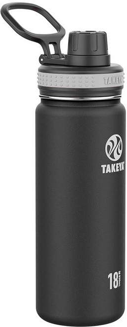 Takeya 오리지널 진공 단열 스테인리스 스틸 물병 946.4ml 네이비 미주 내수용 다케야, 18 Ounces, Black, 1개