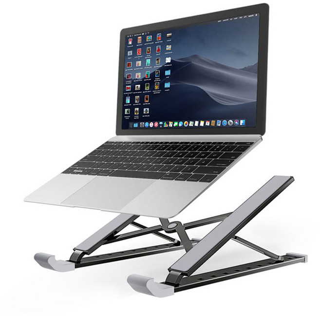알루미늄 노트북 테블릿 접이식 휴대용 거치대, 1개, 블랙