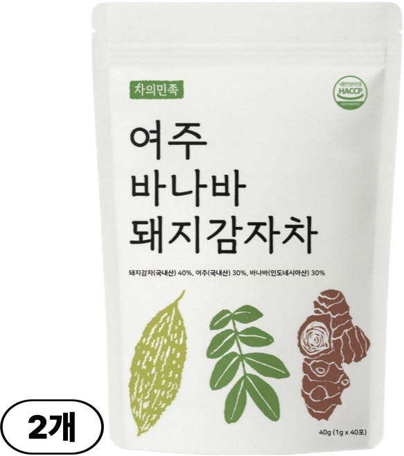 차의민족 여주 바나바 돼지감자차, 40개입, 2개
