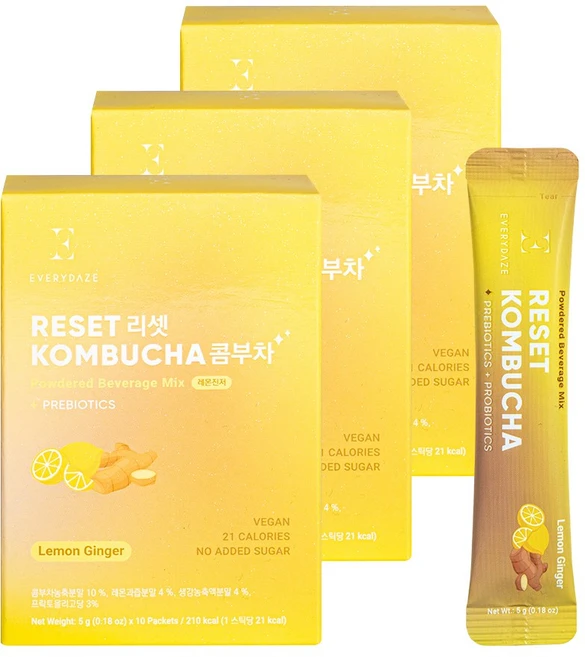 에브리데이즈 리셋 콤부차 레몬진저, 5g, 30개 - 쿠팡