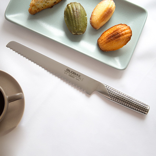 [정품] 글로벌나이프 G-9 베이글 샌드위치 나이프 22cm 빵칼 주방칼 평생 AS, 실버, 1개