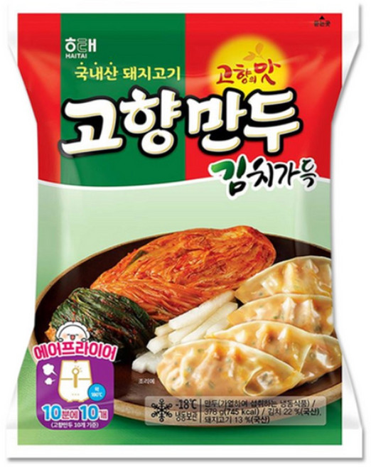 해태 고향만두 김치가득, 6개, 378g